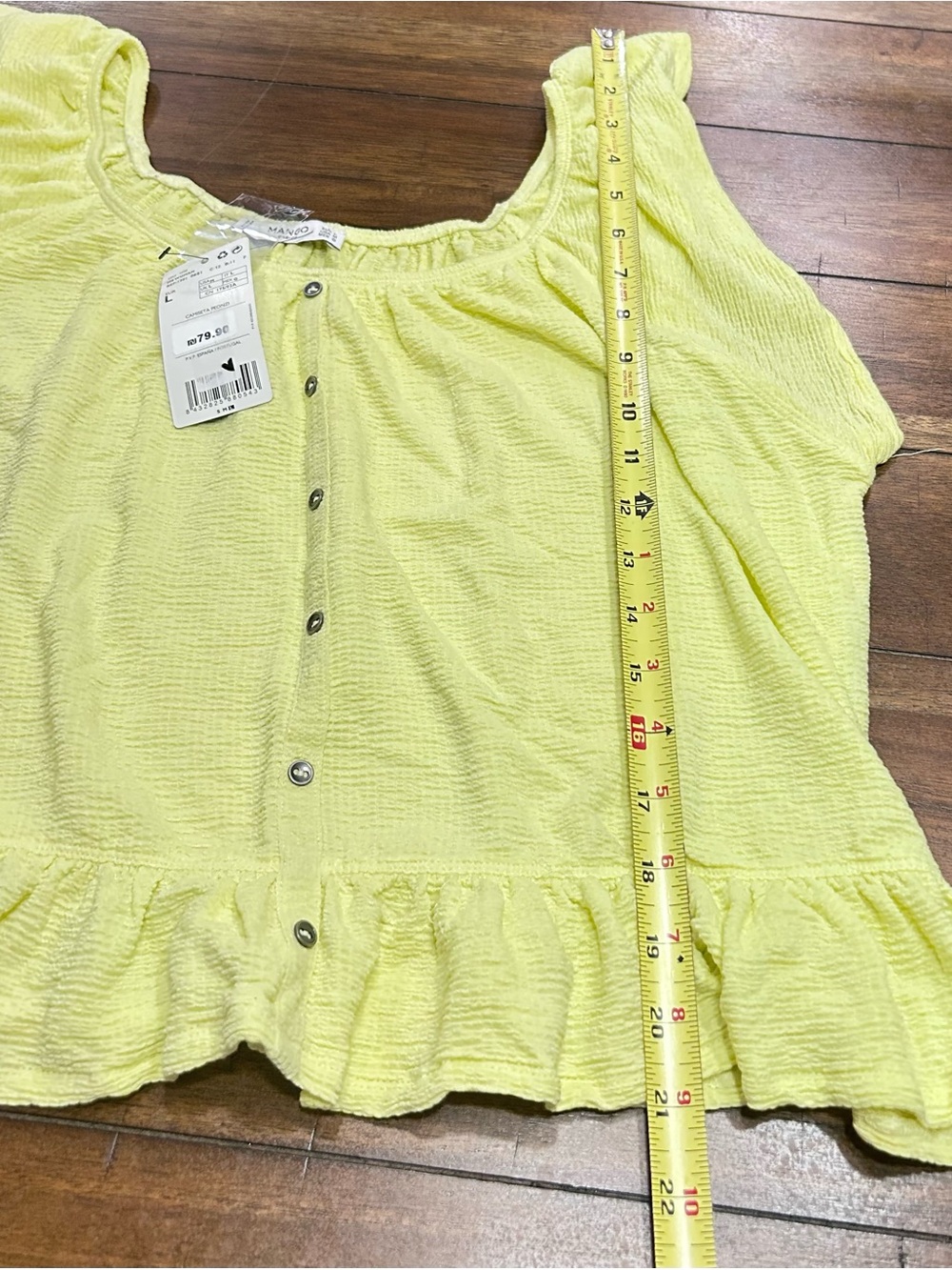 Mango Tank Top Size Medium Yellow NEW With Tags - Picture 8 of 8